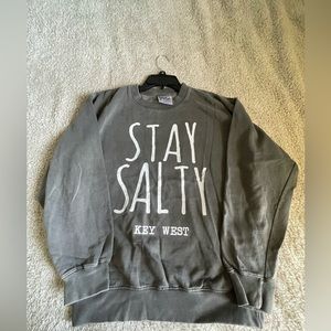 Women’s Gray Key West Crewneck “Stay Salty”